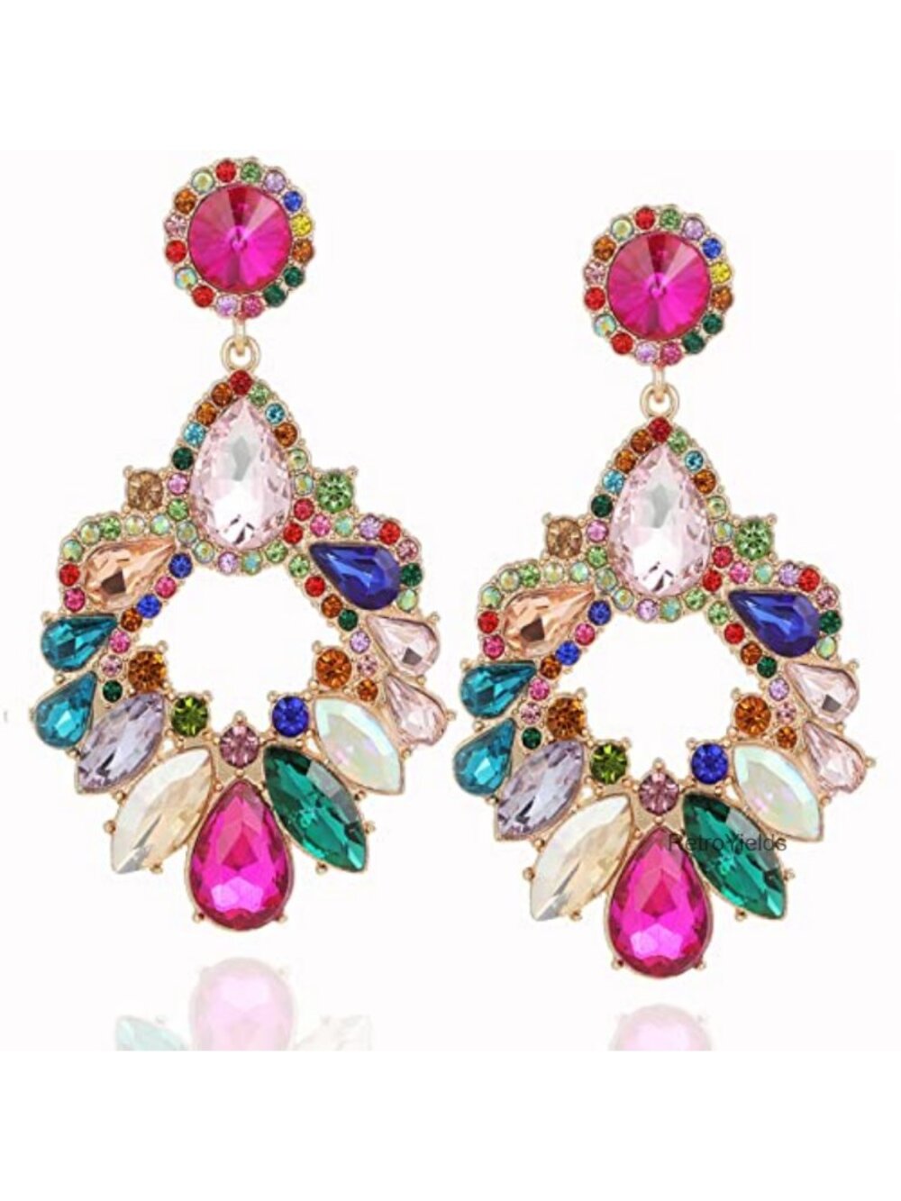 Rhinestone Crystal Chandelier Drop Dangle Earrings for Women Wedding Party